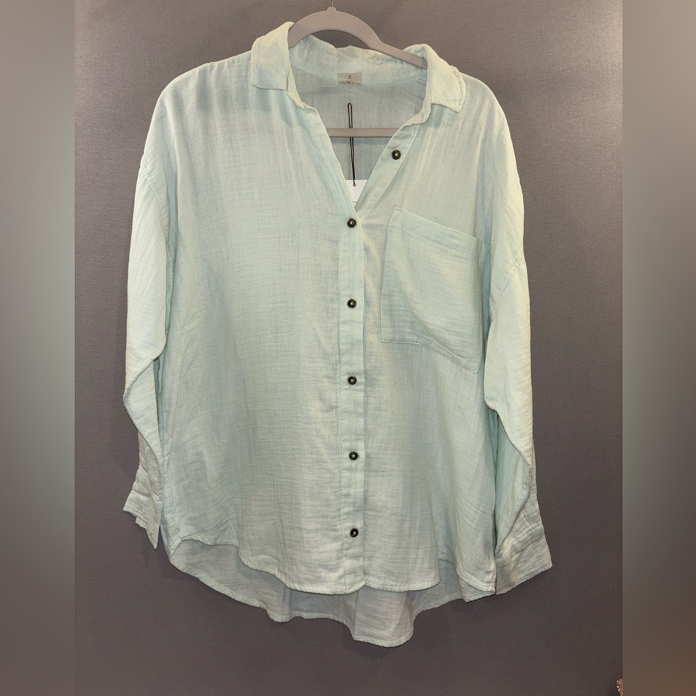 Calia swim cover up size small muslin soft breathable button down tunic NWT